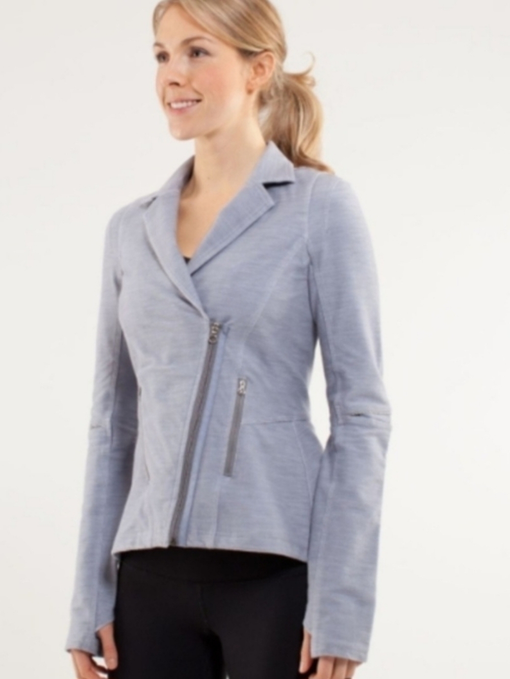 Lululemon Ride On Rock Blazer Moto Jacket Fossil Gray women size 4
